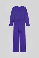 Women Long Sleeve Wrap Jumpsuit