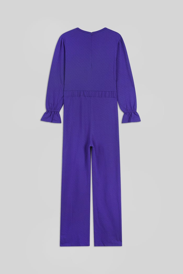 Women Long Sleeve Wrap Jumpsuit