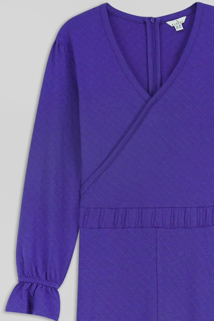 Women Long Sleeve Wrap Jumpsuit