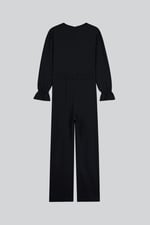 Women Long Sleeve Wrap Jumpsuit