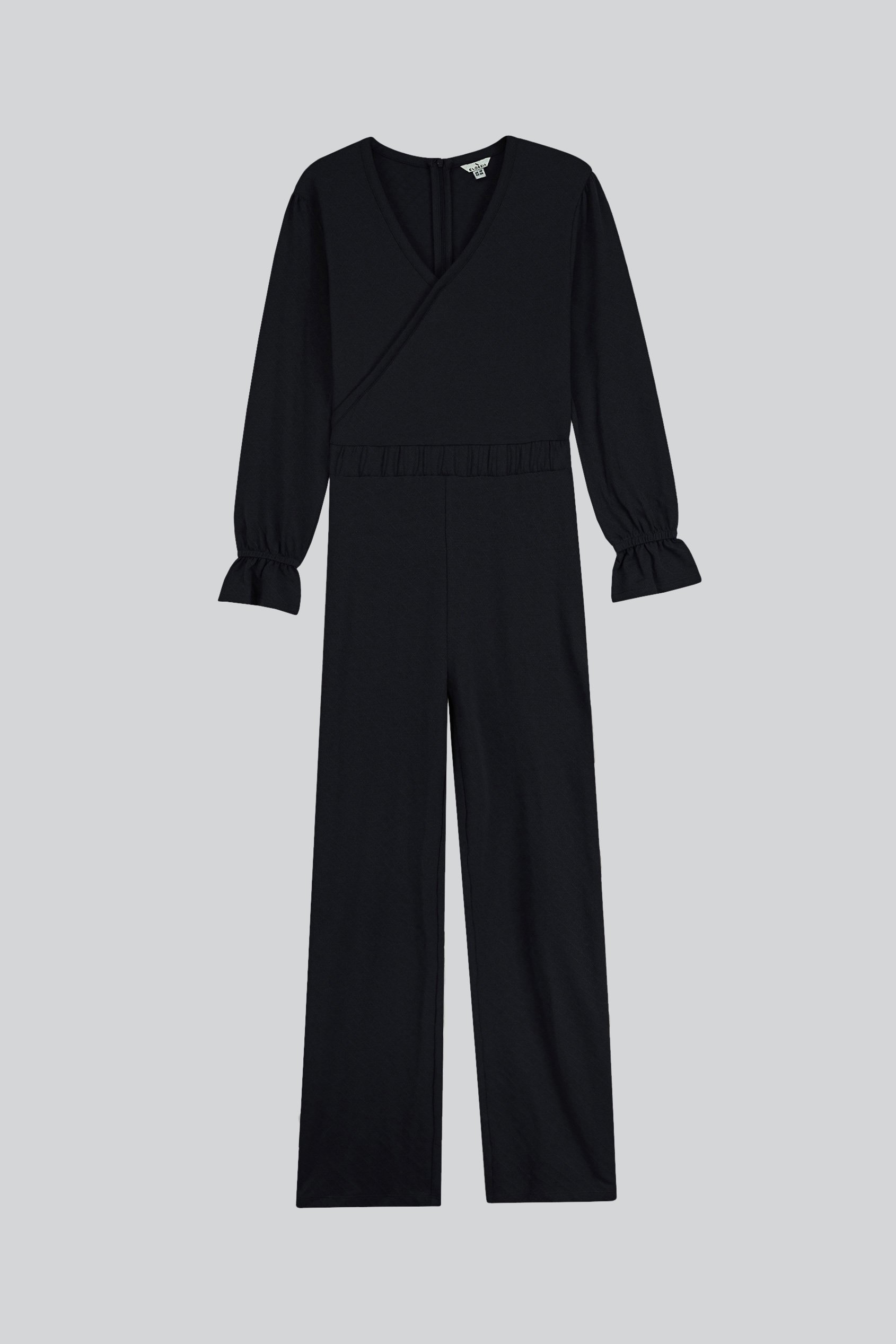 Women Long Sleeve Wrap Jumpsuit