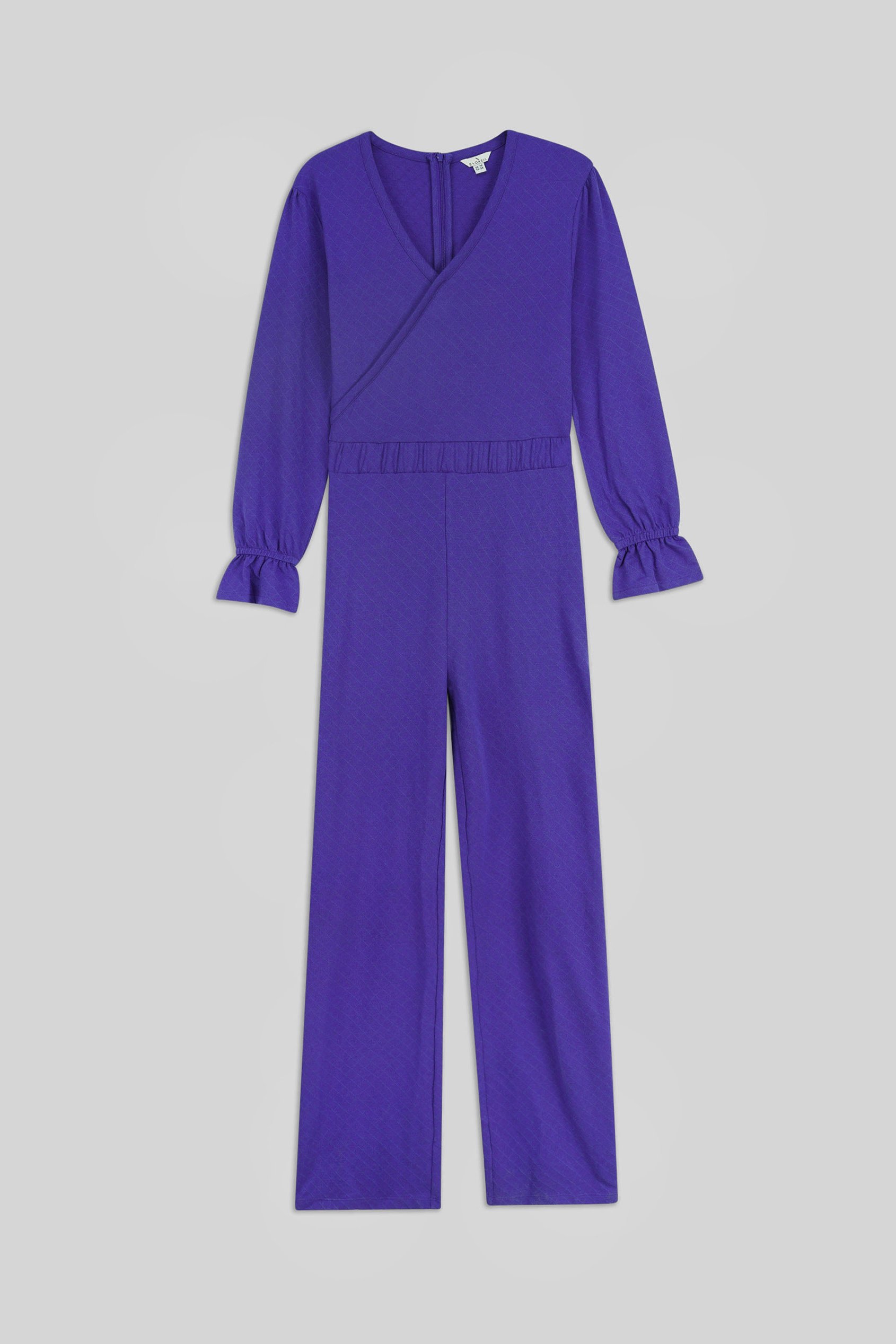 Women Long Sleeve Wrap Jumpsuit