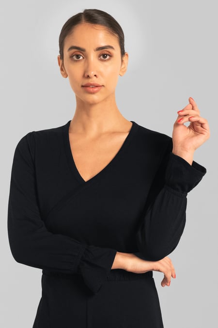Women Black Long Sleeve Jumpsuit