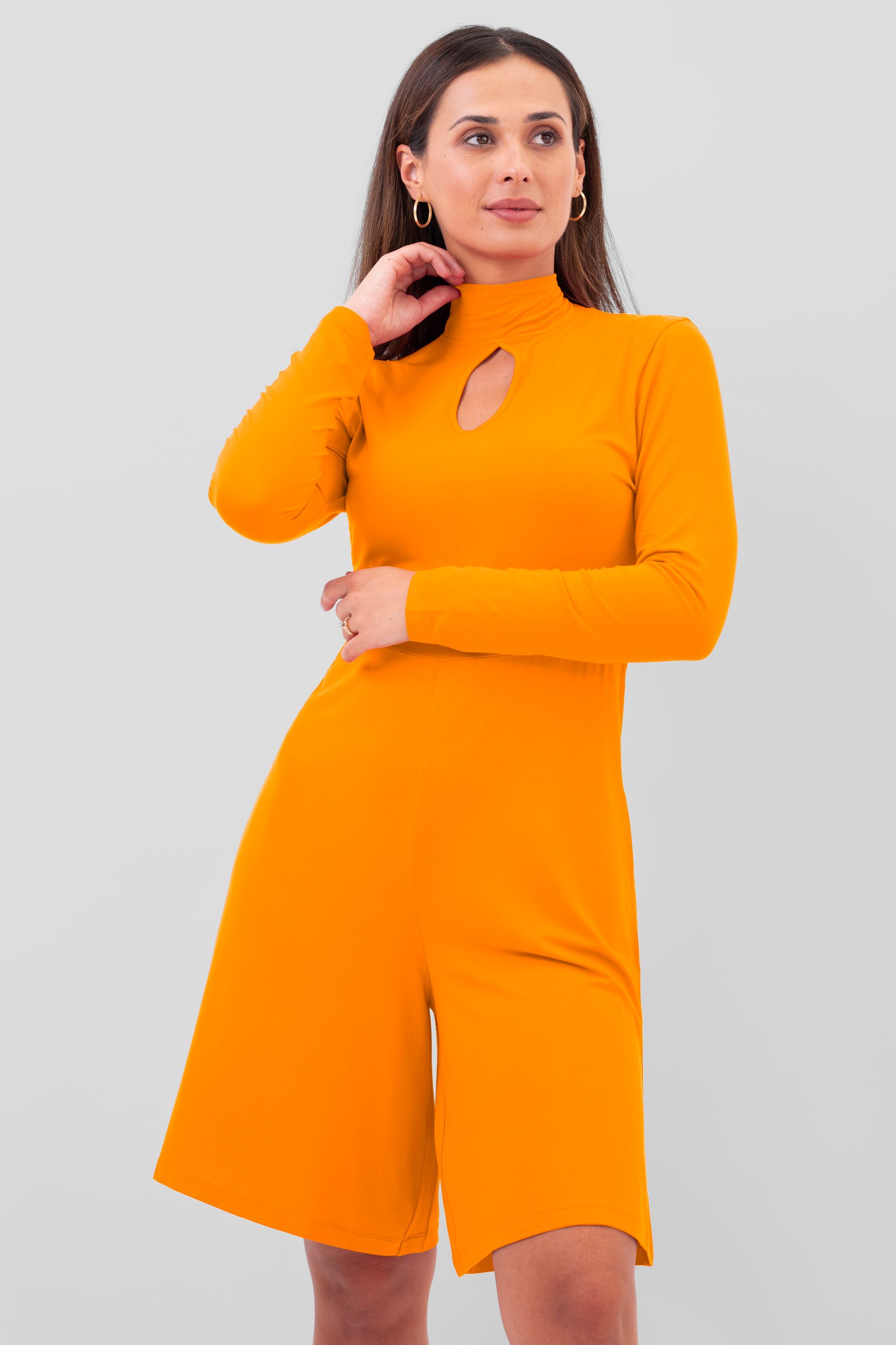 Womens High Neck Long Sleeve Playsuit