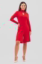 Womens High Neck Long Sleeve Playsuit