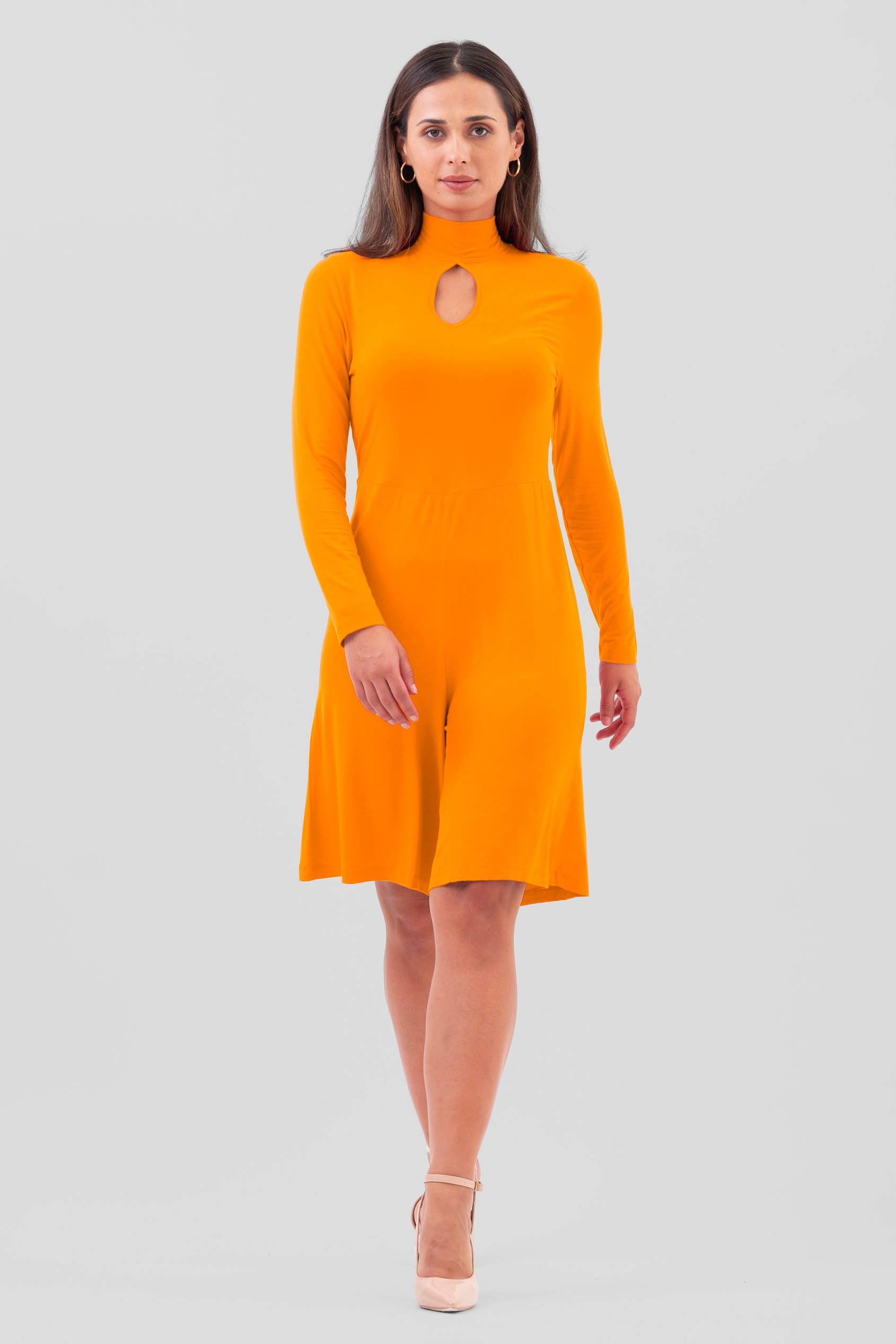 Womens High Neck Long Sleeve Playsuit