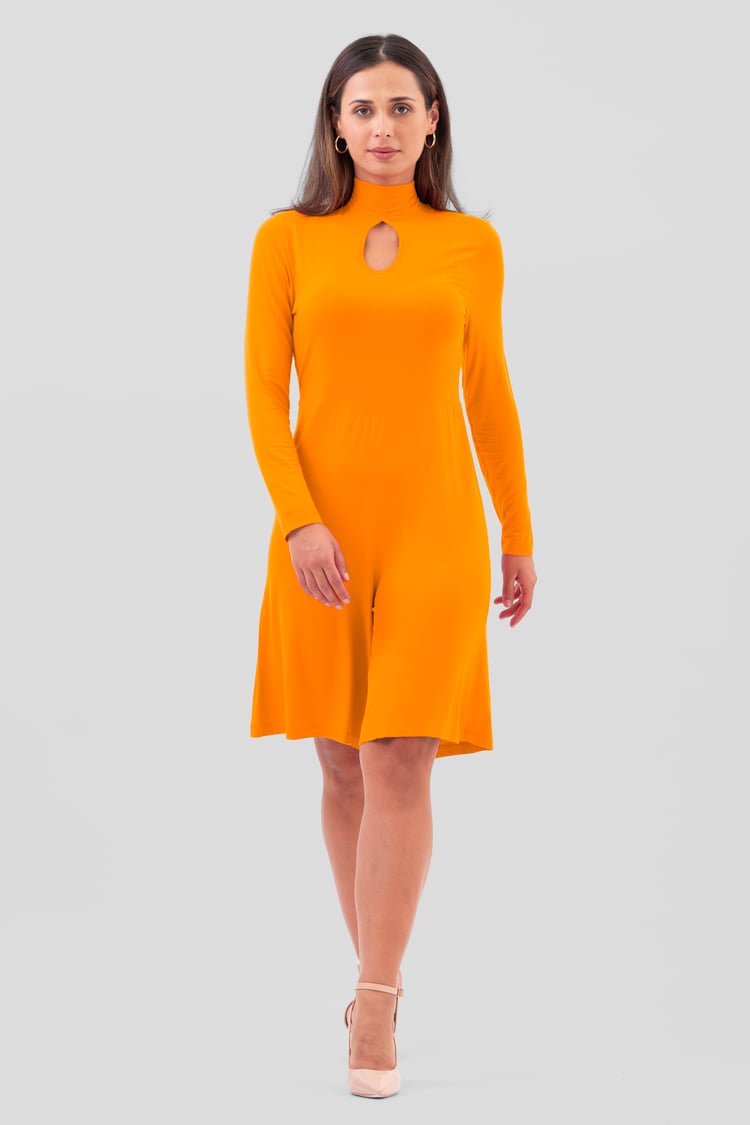 Womens High Neck Long Sleeve Playsuit