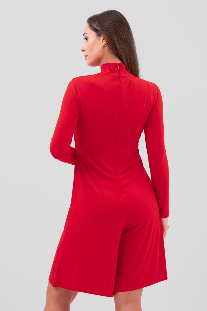 Womens High Neck Long Sleeve Playsuit