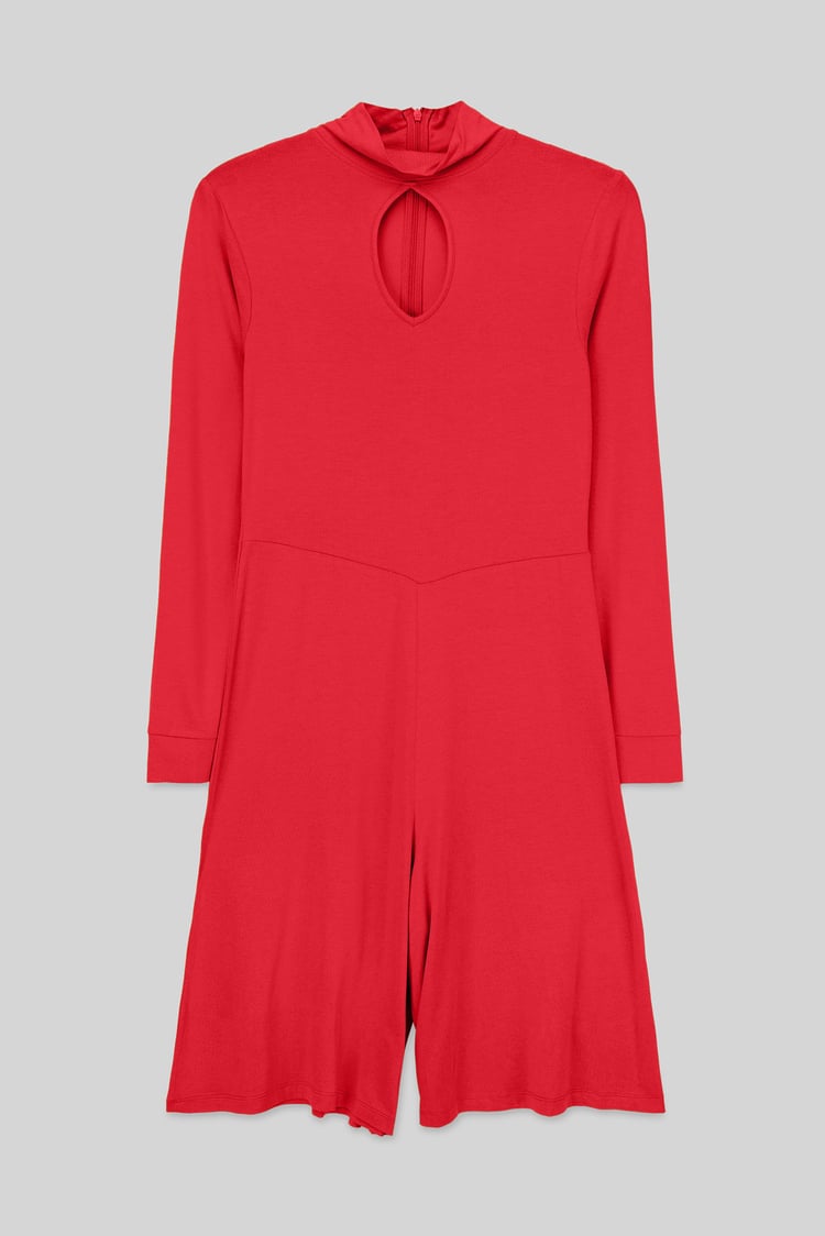 Womens High Neck Long Sleeve Playsuit