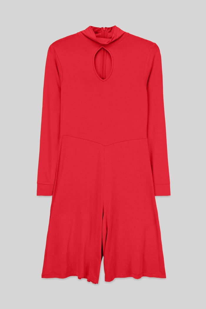 Womens High Neck Long Sleeve Playsuit