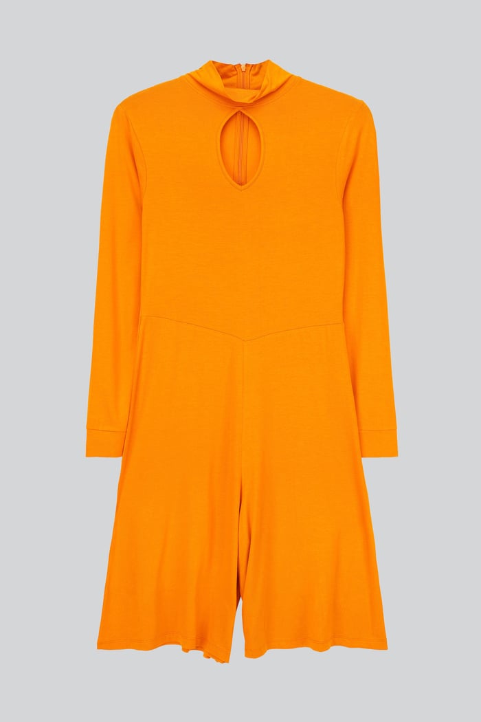 Womens High Neck Long Sleeve Playsuit