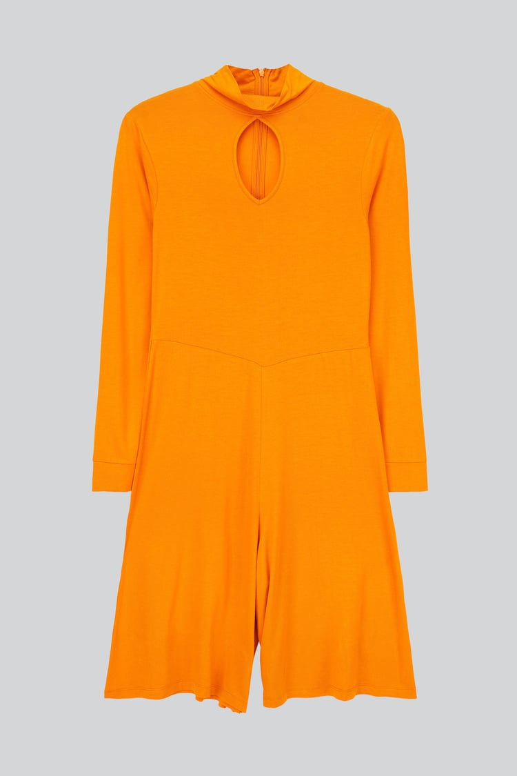 Womens High Neck Long Sleeve Playsuit