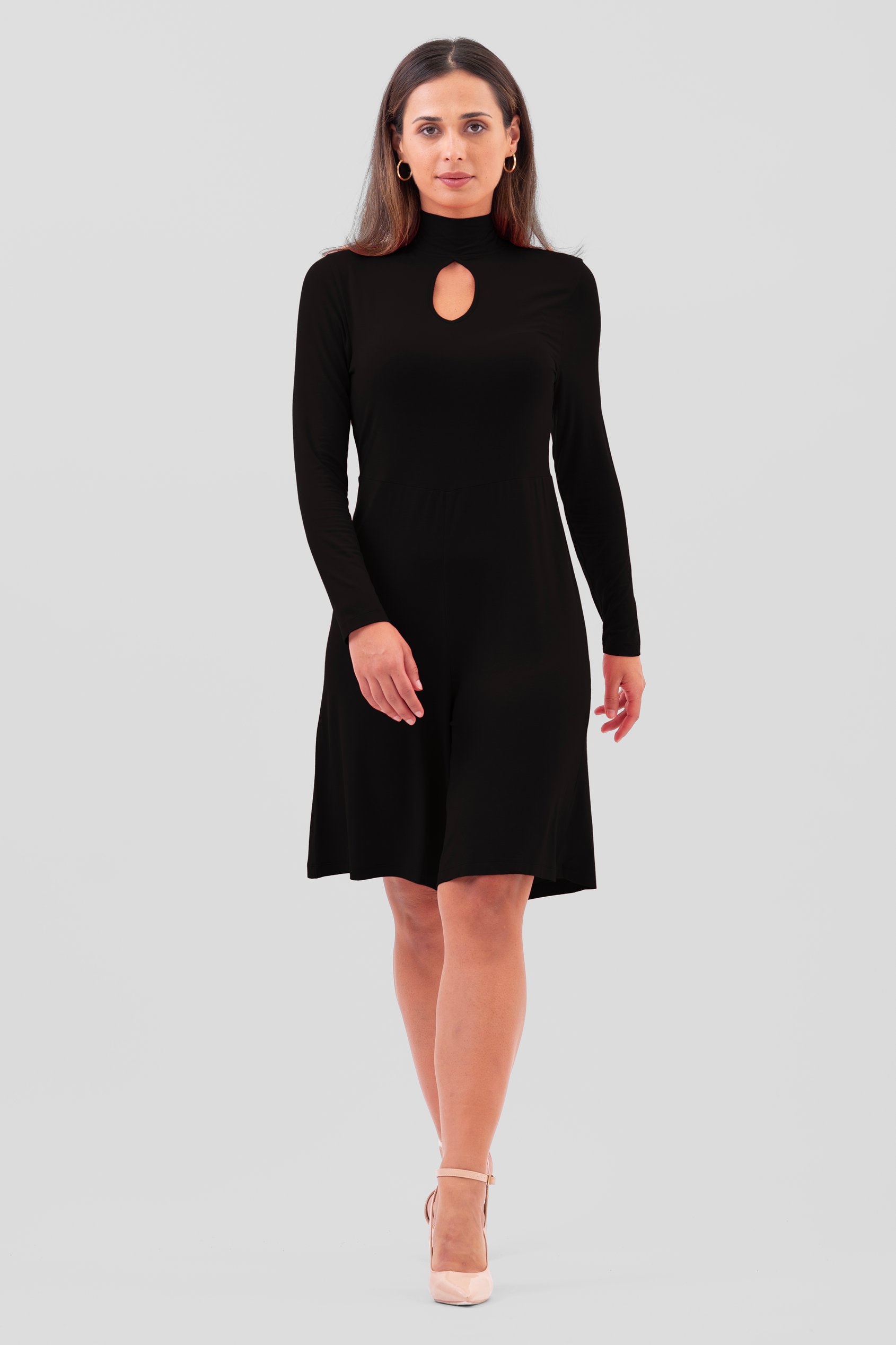 Womens High Neck Long Sleeve Playsuit