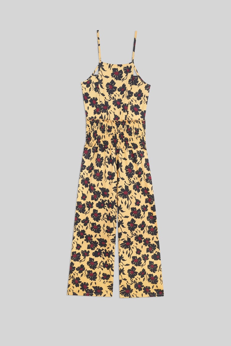 Smocked Waist Floral Printed Jumpsuit