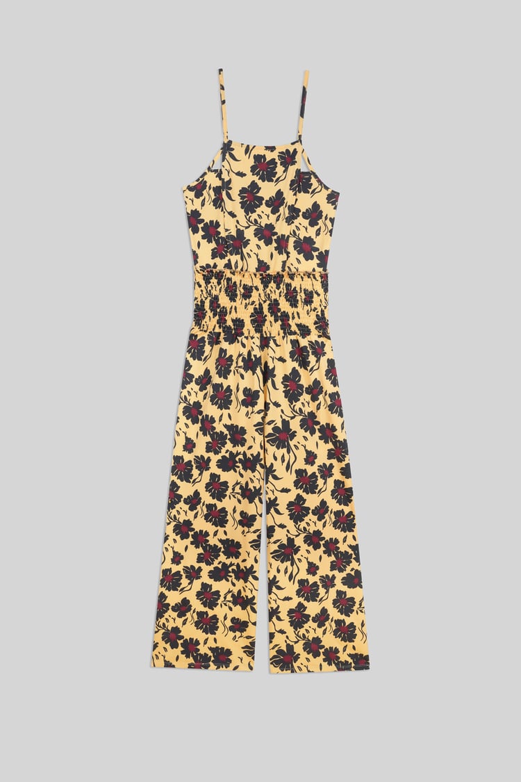 Smocked Waist Floral Printed Jumpsuit