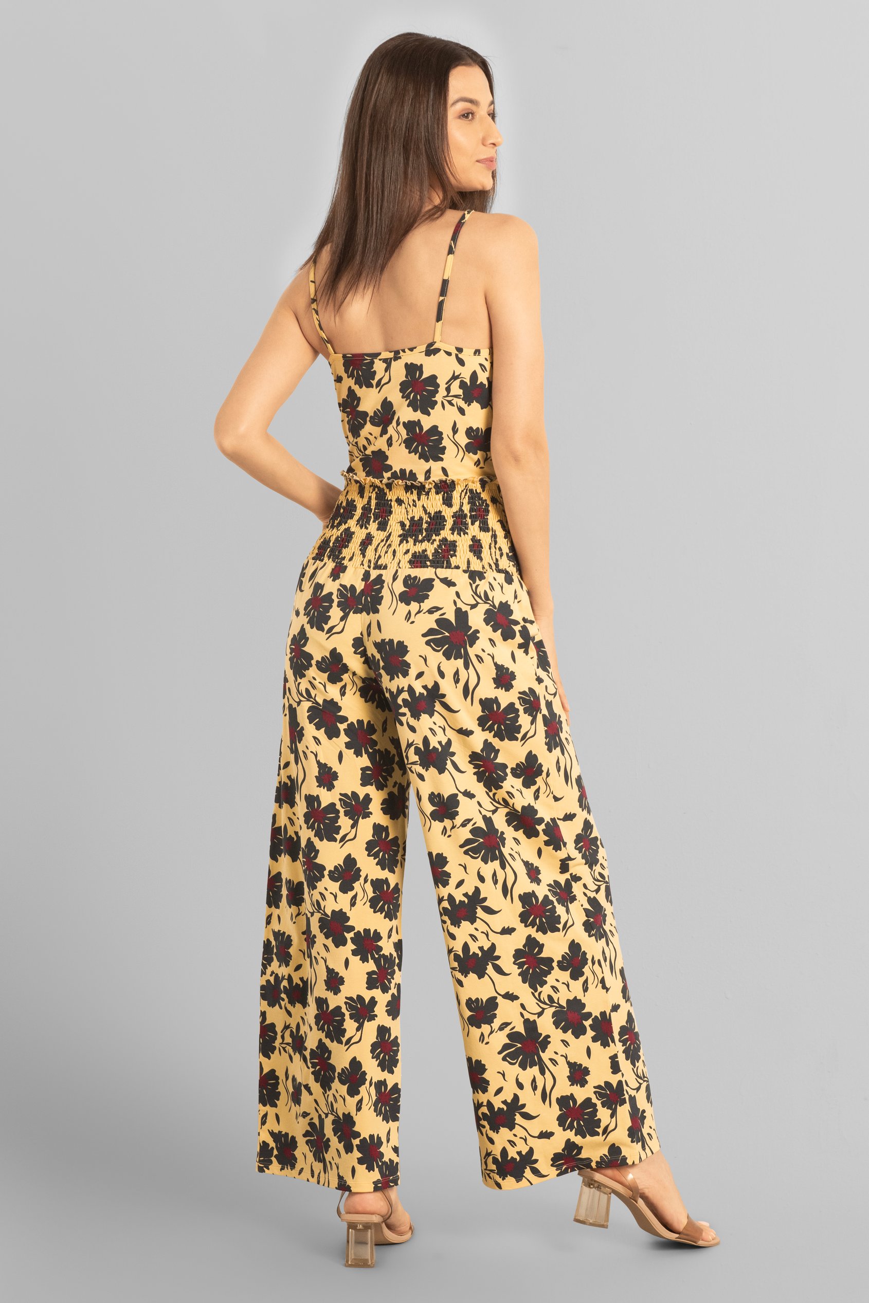 Smocked Waist Floral Printed Jumpsuit