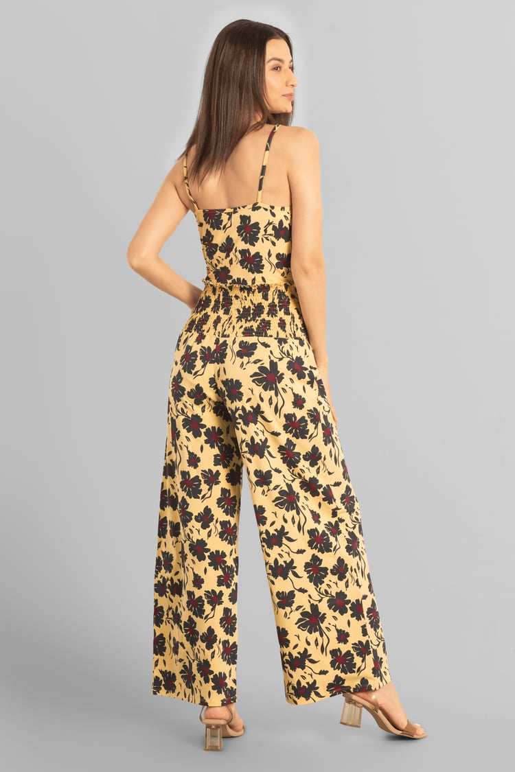 Smocked Waist Floral Printed Jumpsuit