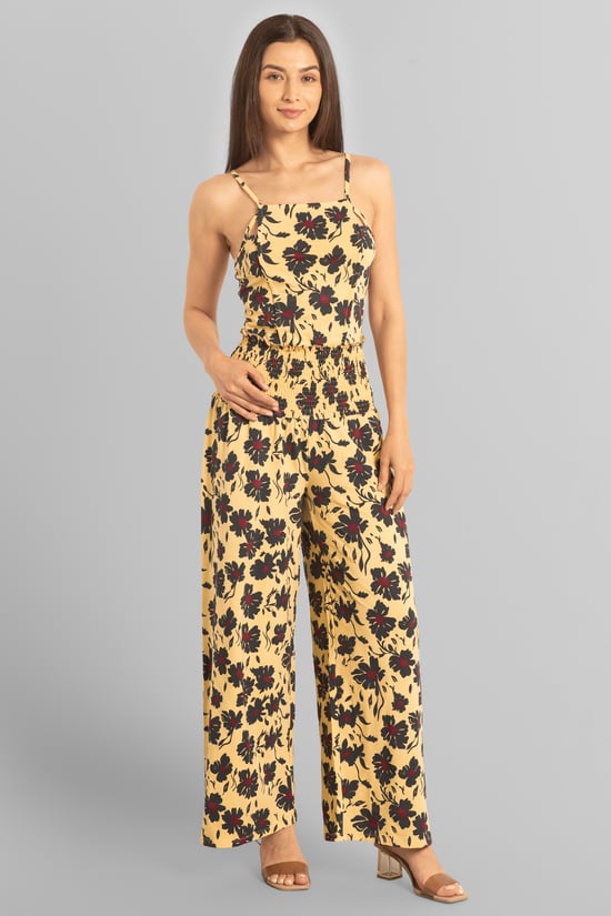 Smocked Waist Floral Printed Jumpsuit