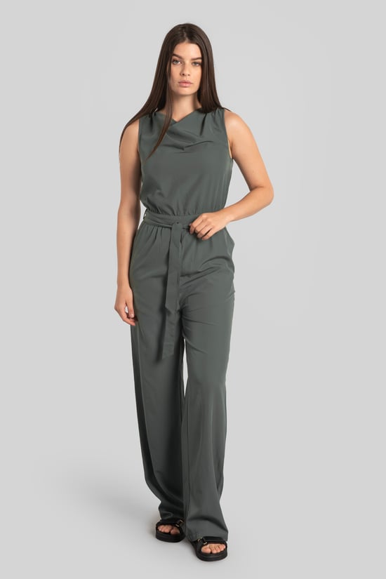 Women’s Sleeveless Blended Fabric Jumpsuit