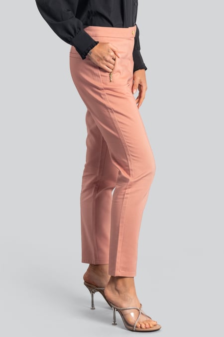 Khaki Stretch Slim Side Zip Pocket Trouser