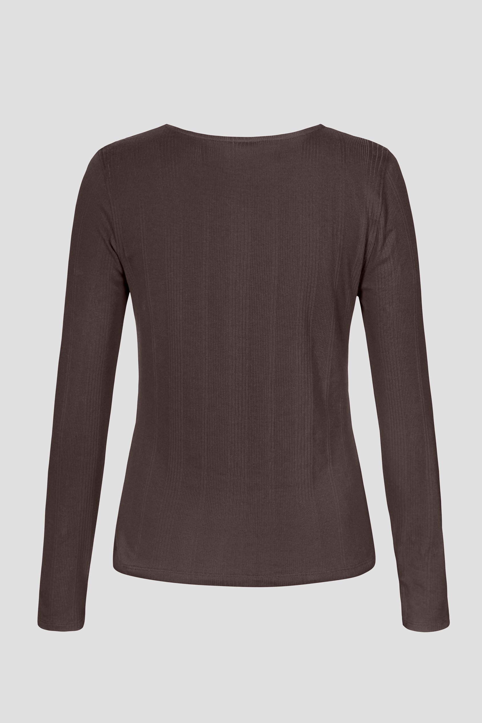 Scoop Neckline Long Sleeve Ribbed Top