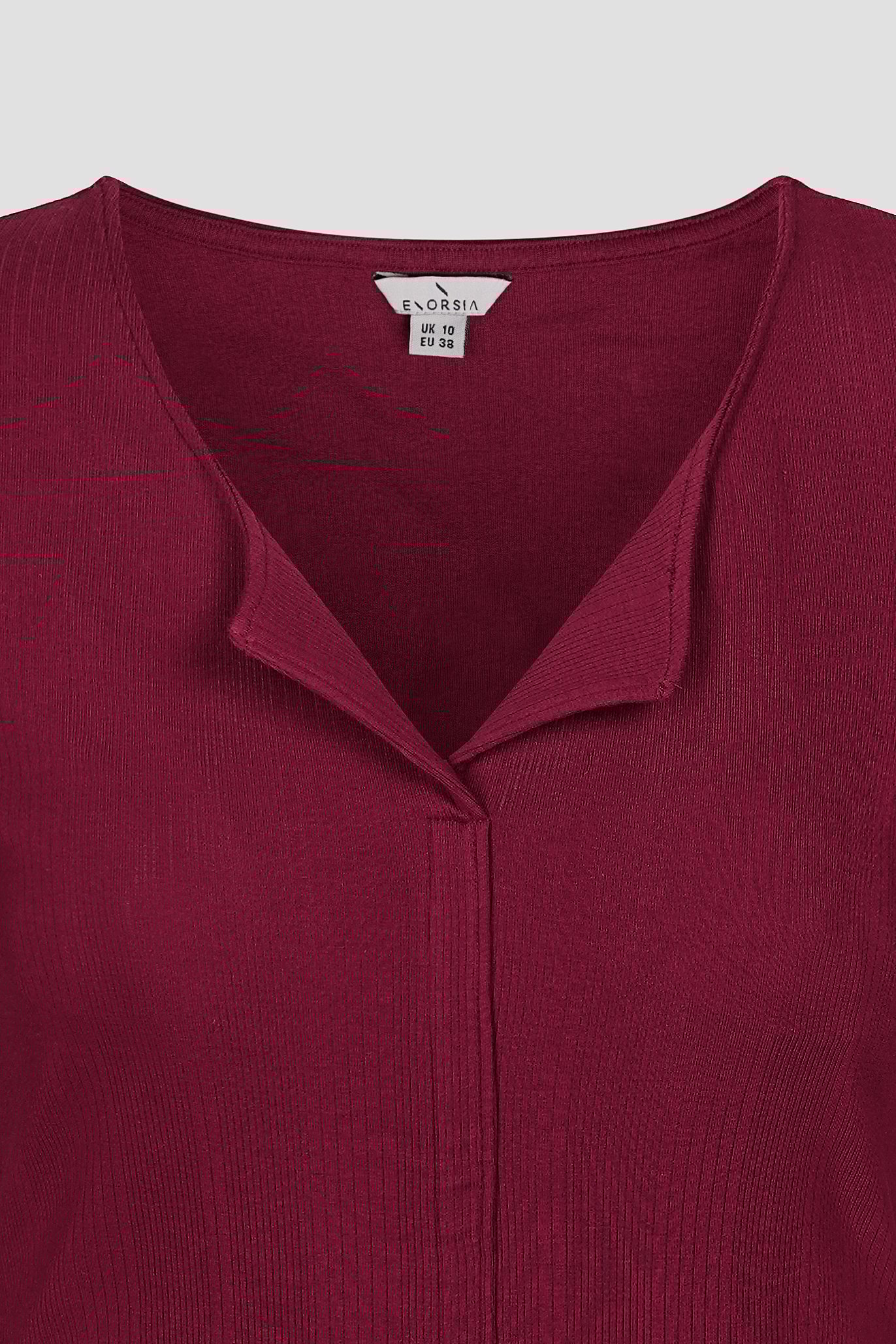 Scoop Neckline Long Sleeve Ribbed Top