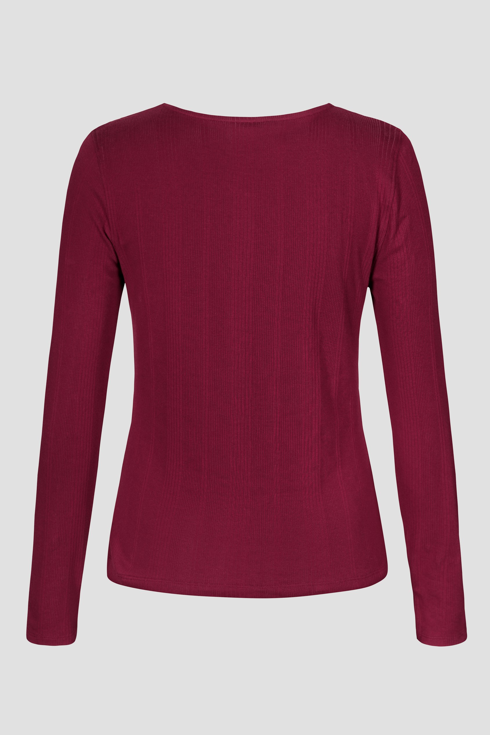 Scoop Neckline Long Sleeve Ribbed Top