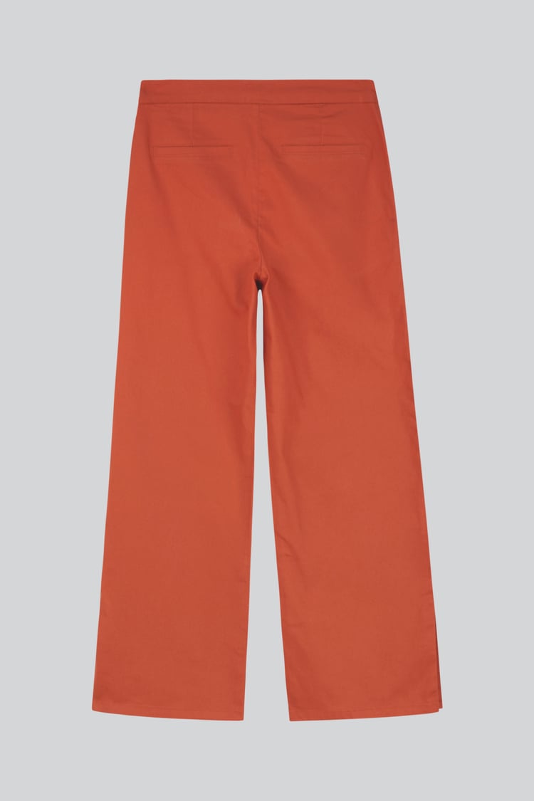 Wide Leg Split Hem Trousers