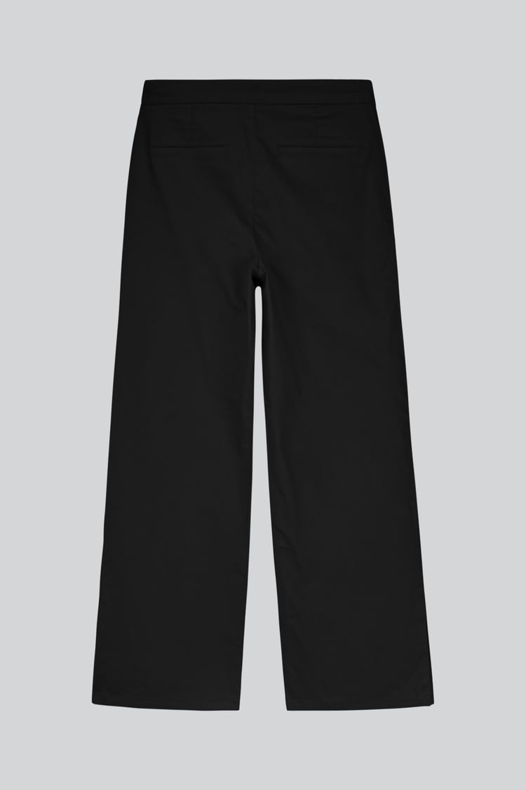 Wide Leg Split Hem Trousers