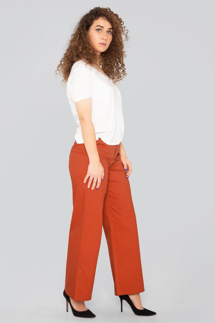 Wide Leg Split Hem Trousers