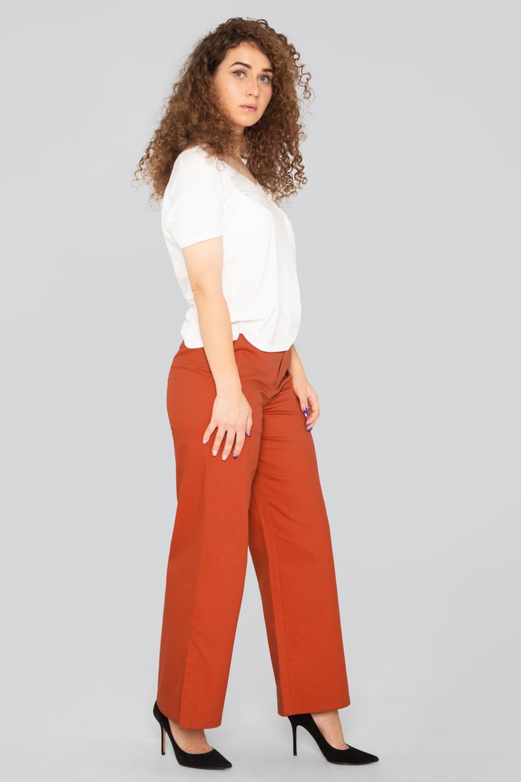 Wide Leg Split Hem Trousers