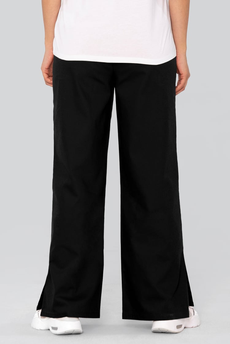 Wide Leg Split Hem Trousers