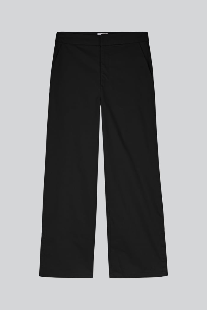 Wide Leg Split Hem Trousers