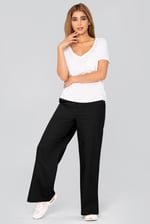 Wide Leg Split Hem Trousers