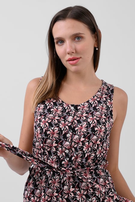 Black Wild Flower Print Playsuit