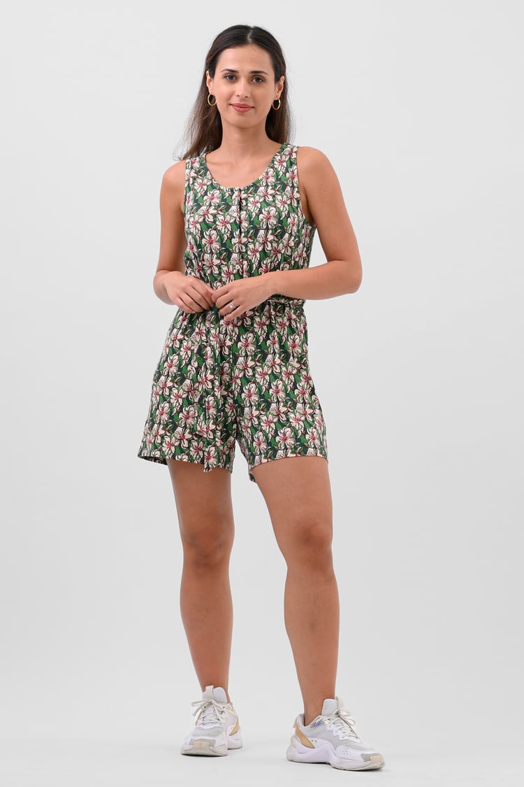 Wild Flower Print Playsuit