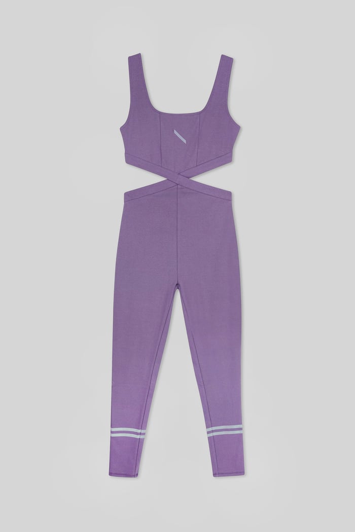 Reflective Print Bodycon Active Jumpsuit