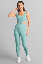 Reflective Print Bodycon Active Jumpsuit