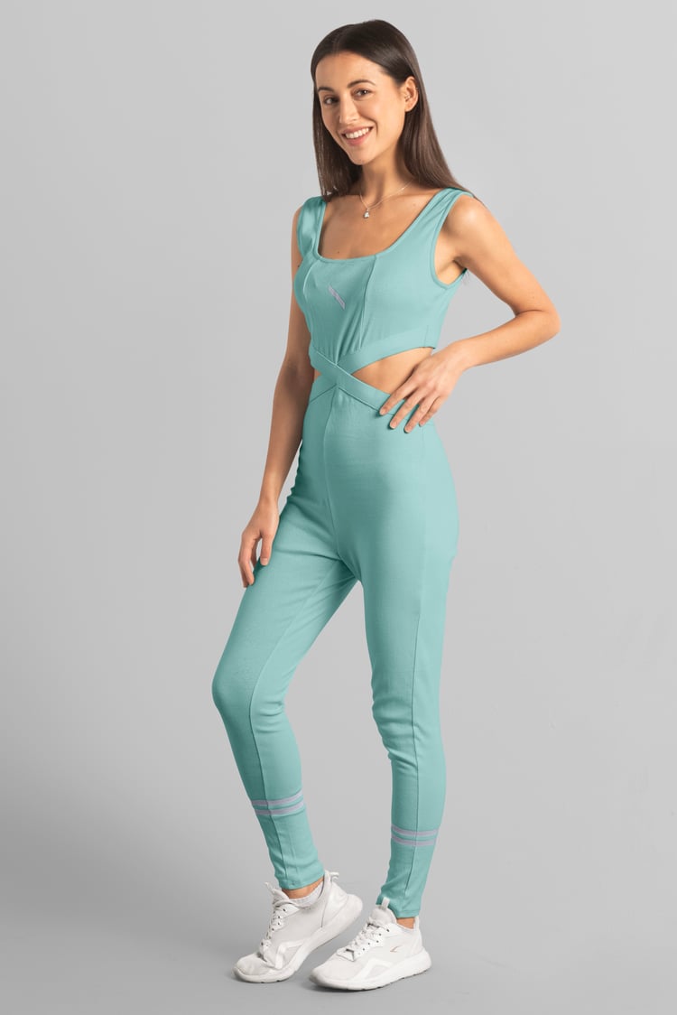 Reflective Print Bodycon Active Jumpsuit