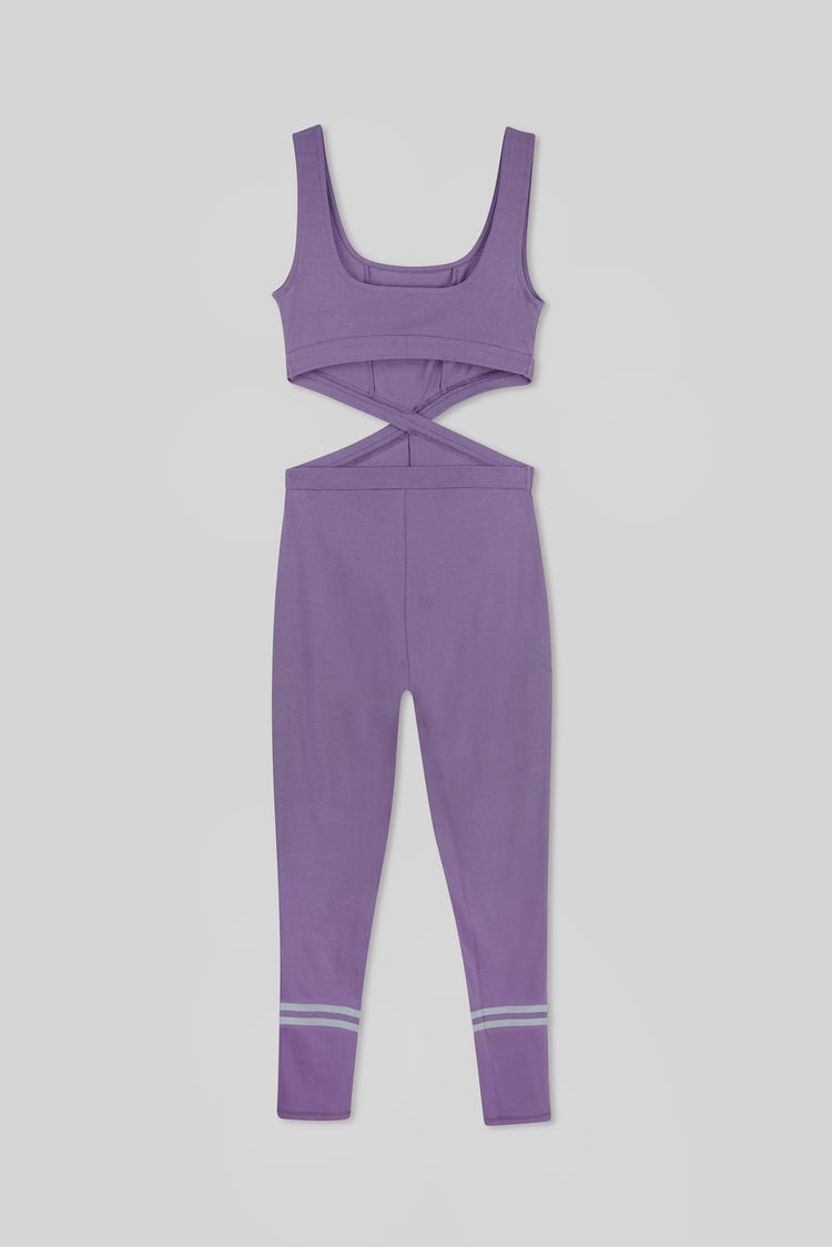 Reflective Print Bodycon Active Jumpsuit