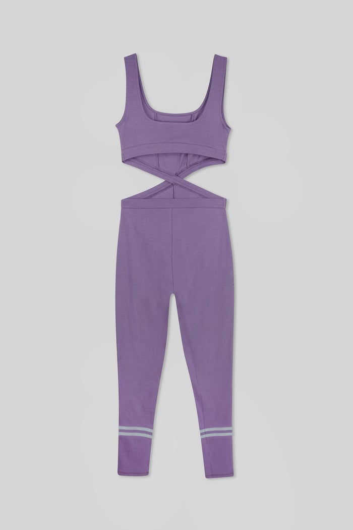 Reflective Print Bodycon Active Jumpsuit