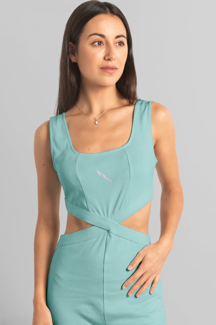 Reflective Print Bodycon Active Jumpsuit