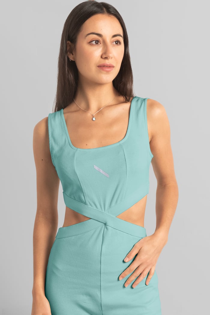 Reflective Print Bodycon Active Jumpsuit