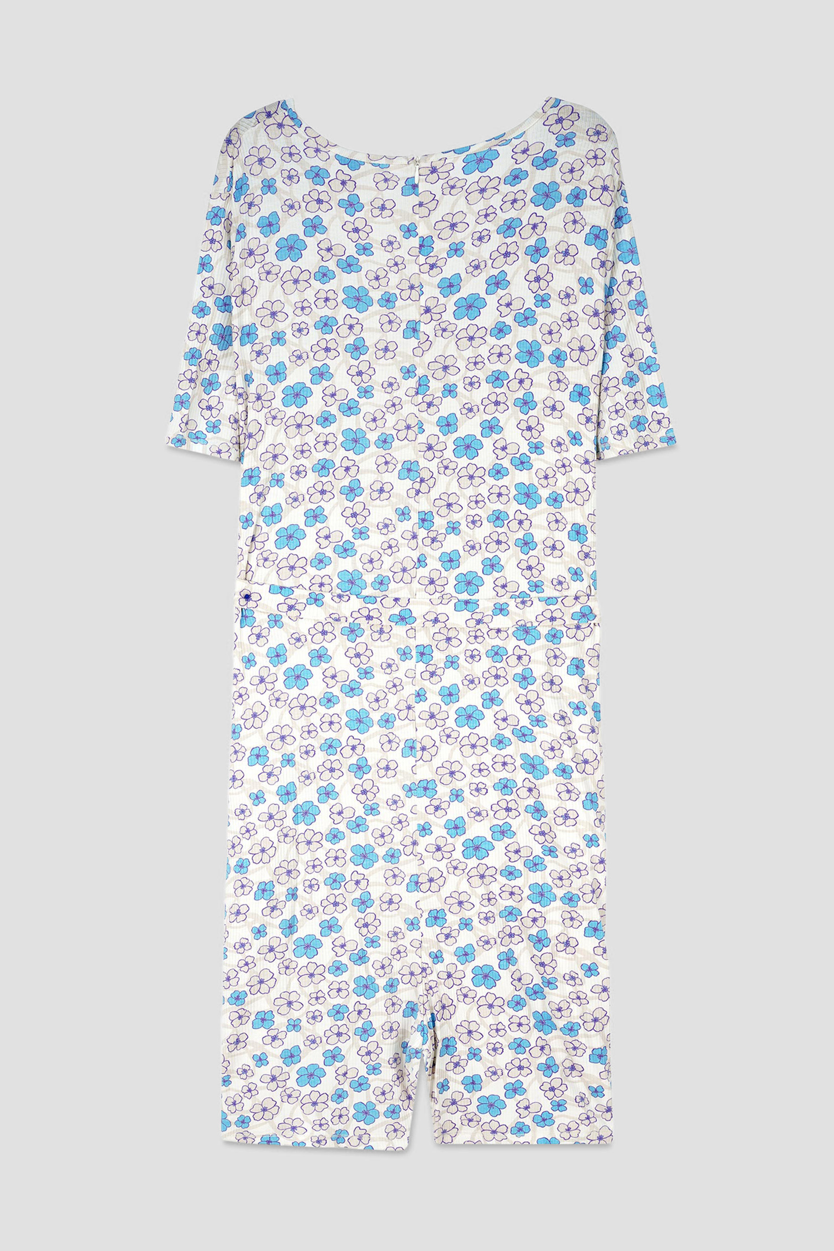 Womens Daisy Floral Print Ribbed Playsuit