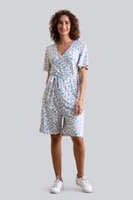 Womens Daisy Floral Print Ribbed Playsuit