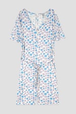 Womens Daisy Floral Print Ribbed Playsuit