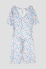 Womens Daisy Floral Print Ribbed Playsuit