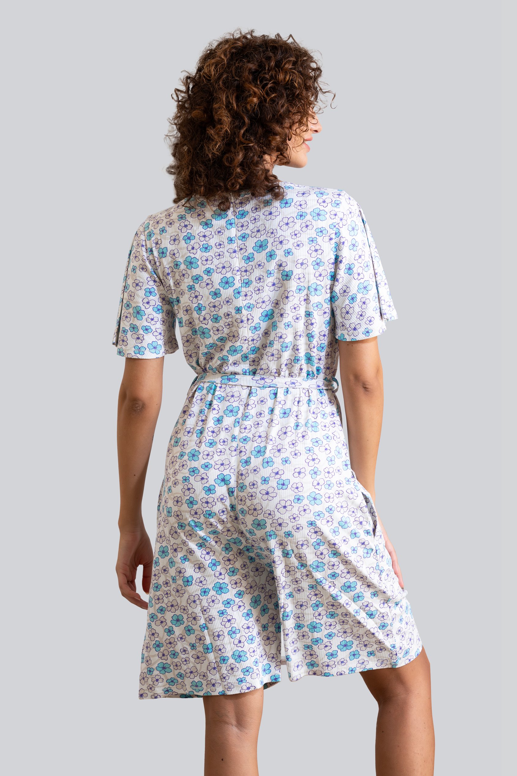 Womens Daisy Floral Print Ribbed Playsuit