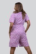 Womens Daisy Floral Print Ribbed Playsuit