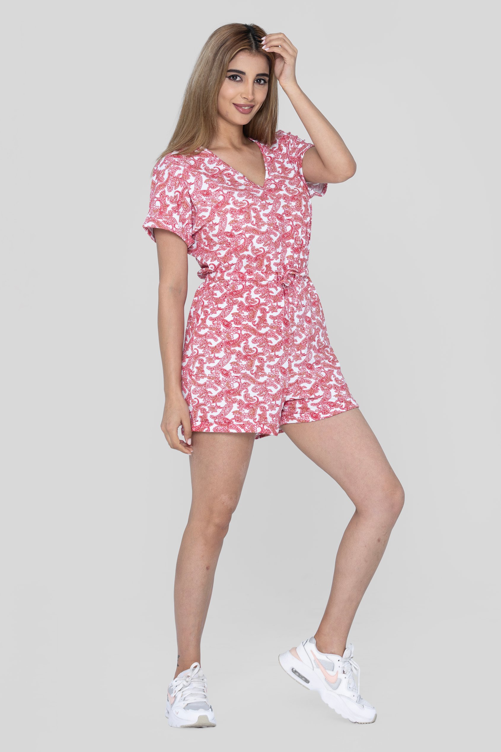 Roll up Sleeves AOP Play Suit